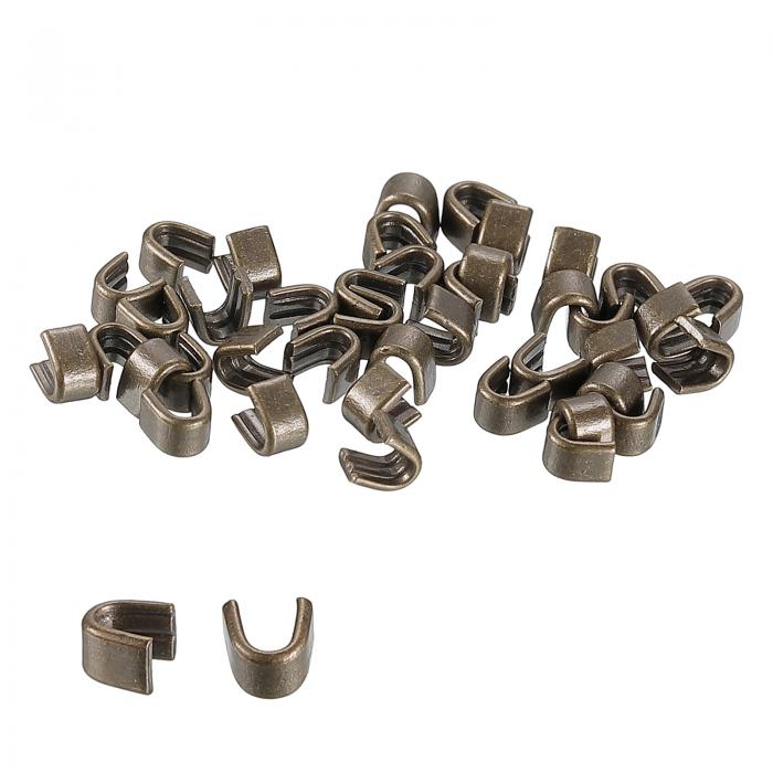 ジッパースライダーリテーナー #3 U型トップストッパー バッグコートジャケット用 クローズドエンドジッパーの交換 ブロンズトーン 100個入り