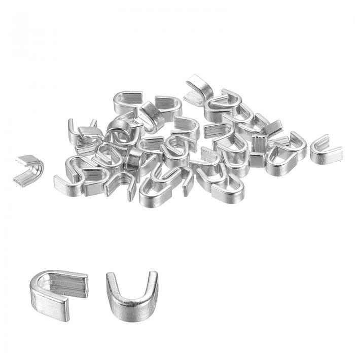 ジッパースライダーリテーナー #5 U型トップストッパー バッグコートジャケット用 クローズドエンドジッパーの交換 シルバートーン 100個入り