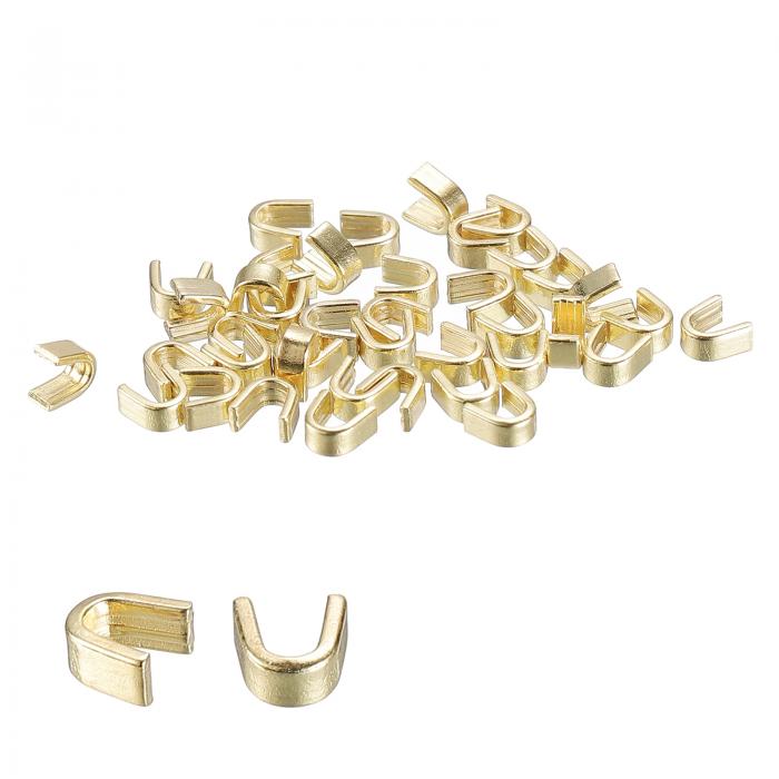 ジッパースライダーリテーナー #5 U型トップストッパー バッグコートジャケット用 クローズドエンドジッパーの交換 ライトゴールデン 40個入り