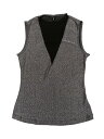 Allegra K レディース ノースリーブ メッシュ トップス グリッター パーティー クラブ スパークル シャツ ブラックシルバー XS