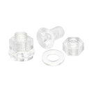 M10 x 20mm プラス小ネジ ナット ナットと平ワッシャー付き プラスチック PC皿頭小ボルト 透明 20セット(4)