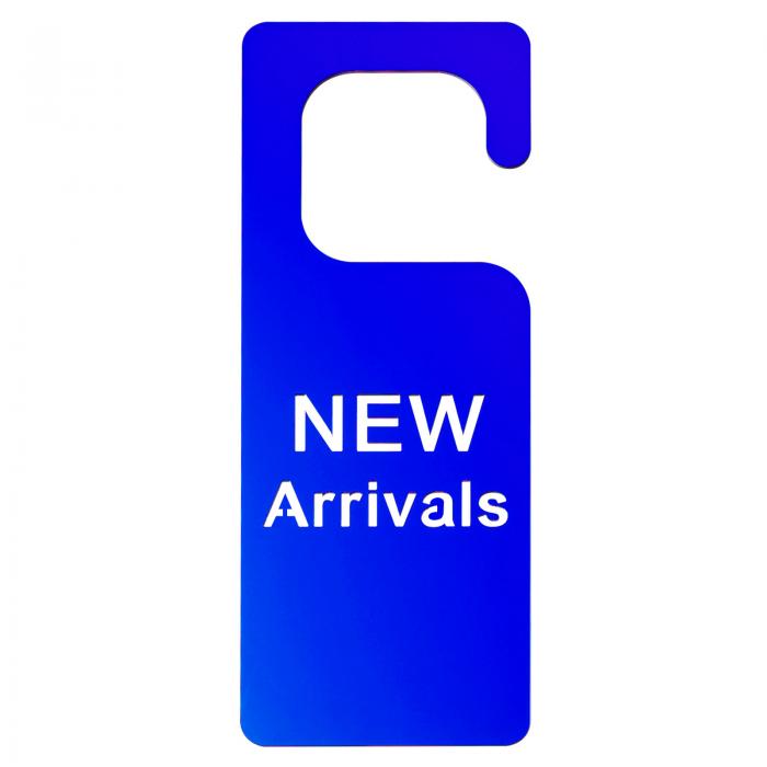 ドアハンガーサイン 250 mm 彫刻 アクリル棚ハンガーサイン ドアタグ ドアノブハンガー 棚 小売店 店舗用 ダークブルー