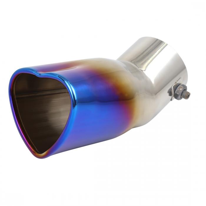 マフラーカッター 自動車用 カスタムパーツ 外装パーツ 汎用 曲線 焦げ ハート型 テールマフラーチープ..