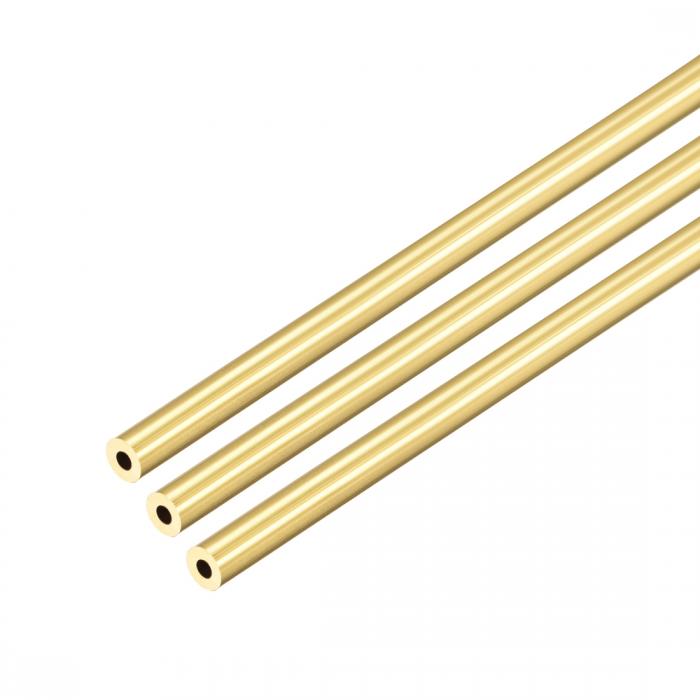 真鍮丸管 300 mm長さ 1 mm壁厚さ シームレスストレートパイプチューブ 3.5mm外径 x 1mm壁厚,3個