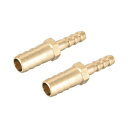 ホースIDブラスリデューサーバーブ?ホース継手ストレートコネクタカプラーアダプター 10mm x 6mmバーブ(2個)