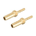 ホースIDブラスリデューサーバーブ?ホース継手ストレートコネクタカプラーアダプター 8mm x 4mmバーブ(2個)