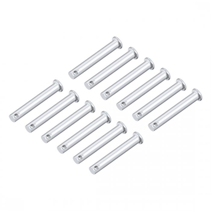 単穴クレビスピン?8mm x 60mm?フラットヘッド?亜鉛めっき固体鋼?リンクヒンジピン?12個
