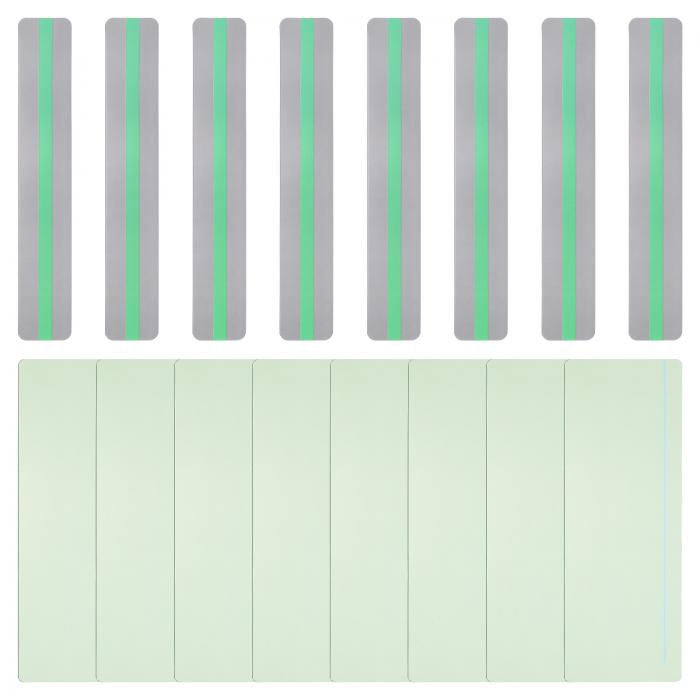 PATIKIL 16個 ガイド付きリーディングハイライトストリップ 2サイズ カラーオーバーレイハイライトブックマーク ライン付き リーディングトラッキングルーラー ディスレクシア サポートに役立ちます 緑