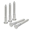 六角ラグネジボルト 304ステンレス鋼 部分ネジ 木ネジ 5個 13 mm x 100 mm