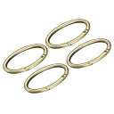 財布ストラップリング 金属 楕円形 スプリングバックル ハードウェア バッグ クラフト DIY アクセサリー フック クリップ用 長さ59mm ブロンズ 4個