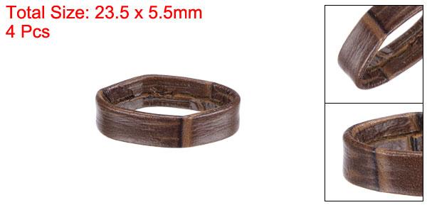PUレーザ ー製ループ 時計バンド リングキーパー 代替品 幅19mm ダークブラウン 4個入