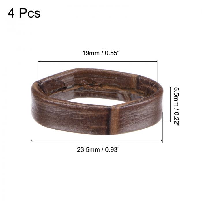 PUレーザ ー製ループ 時計バンド リングキーパー 代替品 幅19mm ダークブラウン 4個入