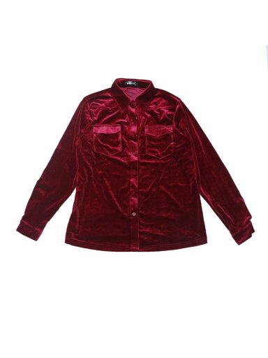 Allegra K トップス ベルベットシャツ 長袖ブラウス 冬 ボタンダウン カジュアル レディース ブルゴーニュ M Allegra K トップス ベルベットシャツ 長袖ブラウス 冬 ボタンダウン カジュアル レディース ブルゴーニュ M