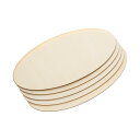 PATIKIL 140x70mm 木製パーツ 5個セット 未塗装 楕円形木製カットアウトオーナメントは クリスマスパーティー クラフトプロジェクト用(3)