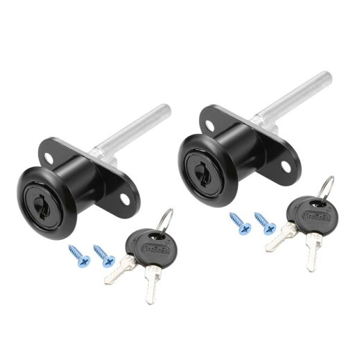 引き出しロックシリンダー直径?デスクキャビネットロッカーショーケース用 ブラック 16mm、2個 引き出しロックシリンダー直径?デスクキャビネットロッカーショーケース用 ブラック 16mm、2個