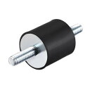 ラバーマウント M8 x 23mm 30 x 30mm 金属 ゴム ブラック シルバートーン 8個入り