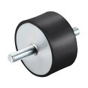 ラバーマウント 75x 40mm M12 x 37mm 金属 ゴム ブラック シルバートーン メッキ亜鉛 1個入り