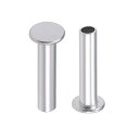 半管状リベット M4 x 18 mm アルミニウム フラットヘッド シルバートーン 100個入り