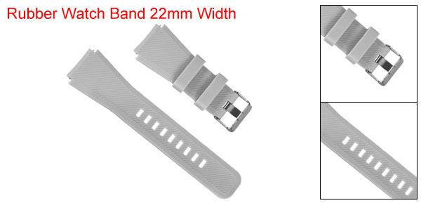 ラバーウォッチバンド 22 mm幅 ユニークなデザイン 交換用シリコン時計ストラップ Gear S2 S3 S4およびGT/g t2スマートウォッチ用 グレー