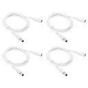 PATIKIL 3フィート メス-オス 5.5x2.5mm DCパワーエクステンションケーブル 24AWGワイヤーアダプターコネクター充電コード LEDストリップ DVR ルーター カメラ用 ホワイト 4個セット(3)