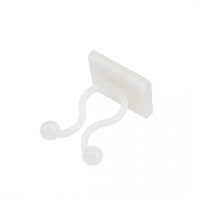 ツイストロックケーブルタイ ナイロン製ステッカー付き U状 空間節約 ホワイト 直径10mm 25個入