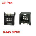 RJ45ジャック PCB LANコネクタ ネットワーク プラスチックシェル 39個入り