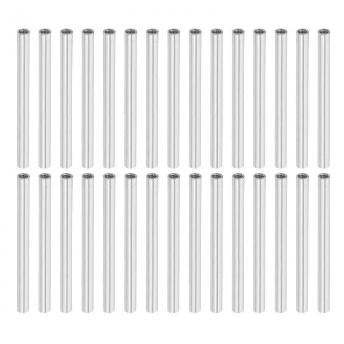 ラウンドカップリングナット M4x0.7mm メスネジ 65mm(2.56") ラウンドスリーブコネクタロッドバースタ..