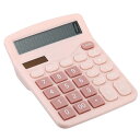 PATIKIL 電卓 標準機能 12桁 ラージ 液晶ディスプレイ 電子計算機 太陽電池デュアル電源 ホームオフィスデスクトップ用 ピンク