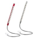 PATIKIL U S B LEDライト 2Pcs 10ランプビーズ LEDライトタッチ フレキシブル ロングネックランプ ノートパソコン キーボード シルバートーン/レッド