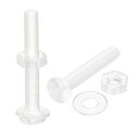 M3 x 20mm プラス小ネジ ナット ナットと平ワッシャー付き プラスチック PC皿頭小ボルト 透明 20セット