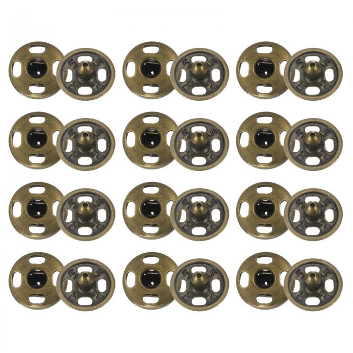 48個セットの9mmメタルスナップファスナーボタン バックル ブロンズ色 財布 ハンドバッグ 衣類 裁縫ク..