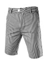 ショートパンツ チノショーツ コットン 縦縞 ジッパー リラックス カジュアル 夏 メンズ XL/46 ブラック ホワイト W28(4)