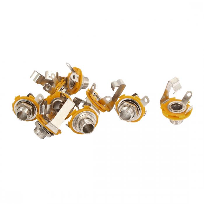 モノラル入力 出力ジャック ソケット エレキギター用 交換 6.35mm 9個入り