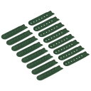 スナップバックストラップカバー 7ホール プラスチック 調整可能 ハットスナップバックル交換 キャップ補修用 8ペア入り ダークグ リーン