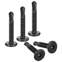 六角ソケットセルフタッピンねじ 410ステンレス鋼板 メタルフラット ヘッドドリルねじ #10 x 32 mm ブラック 100個