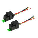 A ABSOPRO 5 Pins 24V 30A オートリレー ハーネスソケット付き 防水カーリレー ブラック 2個