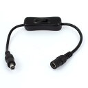 DC スイッチワット電源ケーブル プラスチック製ブラック 5.5mm x 1.8mm 31cm長さ