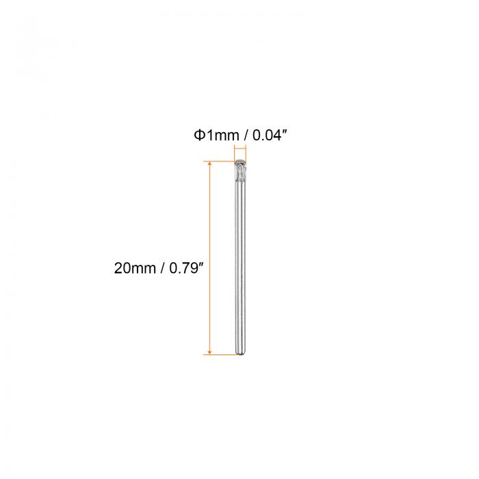 時計バンドピンバー ステンレス鋼 シングルヘッド 時計ブレスレットピン 摩擦棒 時計バンド用 ピンの交換 修復ツール 1mmx20mm 10個