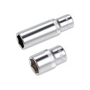6.35mmドライブ?11mm?6ポイントソケットシャロー?ディープセットCr-Vスチール 2個