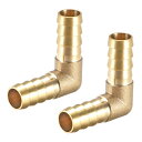 バーブ真鍮ホース継手?12mm?90度エルボパイプコネクタ?カプラーチューブアダプター?2個
