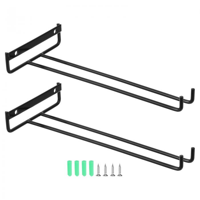 ワイングラスラック2個セット 10.43"のアイアン製ワイングラスラック キャビネット下のステムウェアラ..