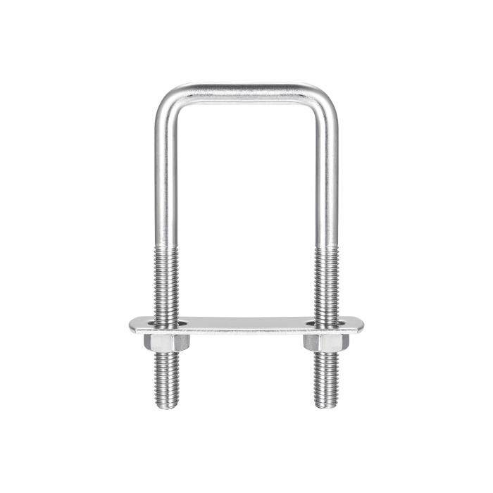 角Uボルト 304ステンレス鋼 Uクランプボルト ナットとプレート付き ボートトレーラー用 M8 42 mm内幅 100 mm長さ 3セット