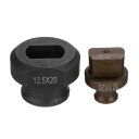 油圧穴パンチダイ Φ12.5×20mm 精密な楕円形の穴 電動油圧穴パンチキット MHP-20 JP-20 電動油圧パンチングマシン用 バーガンディー&黒