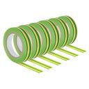 PATIKIL 10 M グリップ仕上げテープ 6個 PVC ラケット仕上げテープ ラケットアクセサリー 粘着シール テニス バドミン トン用 イエロー緑