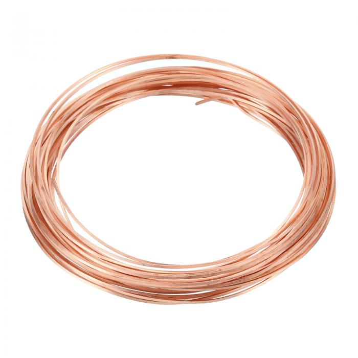 PATIKIL 99.9% 柔軟な銅線 1本入り 23ゲージ/0.6x0.6mm 長さ6m/19.68ft 半円スプール じゅん銅製 宝石..