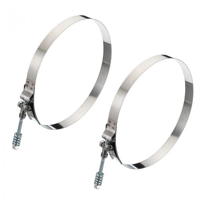PATIKIL スプリング付きTボルトホースクランプ 2個パック 304ステンレススチール製 可変式ワームホースクランプ 作業範囲203-211mm 8