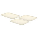 PATIKIL プラスチック製 ファーストフード用トレイ 3個 31 x 22.5 cm 再利用可能 長方形 カフェテリア用大皿 パーティー キッチン レストラ...