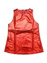 Allegra K スパンコール タンクトップ メタリック 光沢 ノースリーブ トップス クリスマス ダンス衣装 スリム レディース 赤い光沢のある M
