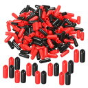 ラバーエンドキャップカバーアソートメント 4 mm ビニール ねじプロテクター ねじボルト用 ブラック レッド 200個(4)