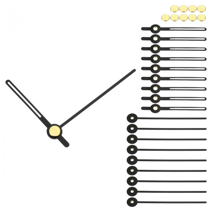 PATIKIL クロックハンドキット 10セット 時計針キット 時計機構のムーブメント アルミ壁掛け時計針部品 交換 壁掛け時計修理DIY用 ブラック A22